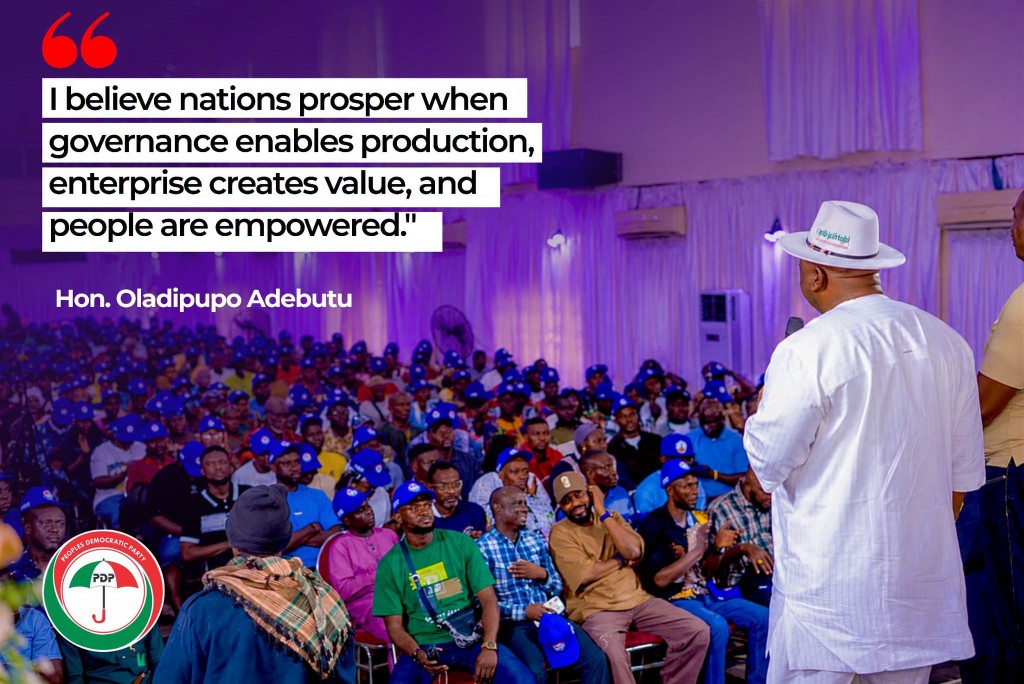 Hon. Oladipupo Adebutu addressing supporters on production and enterprise